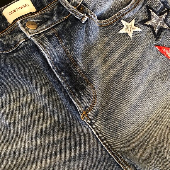 Free People x Driftwood Farrah Embroidered Flare Jeans Sz 29 - Picture 13 of 16